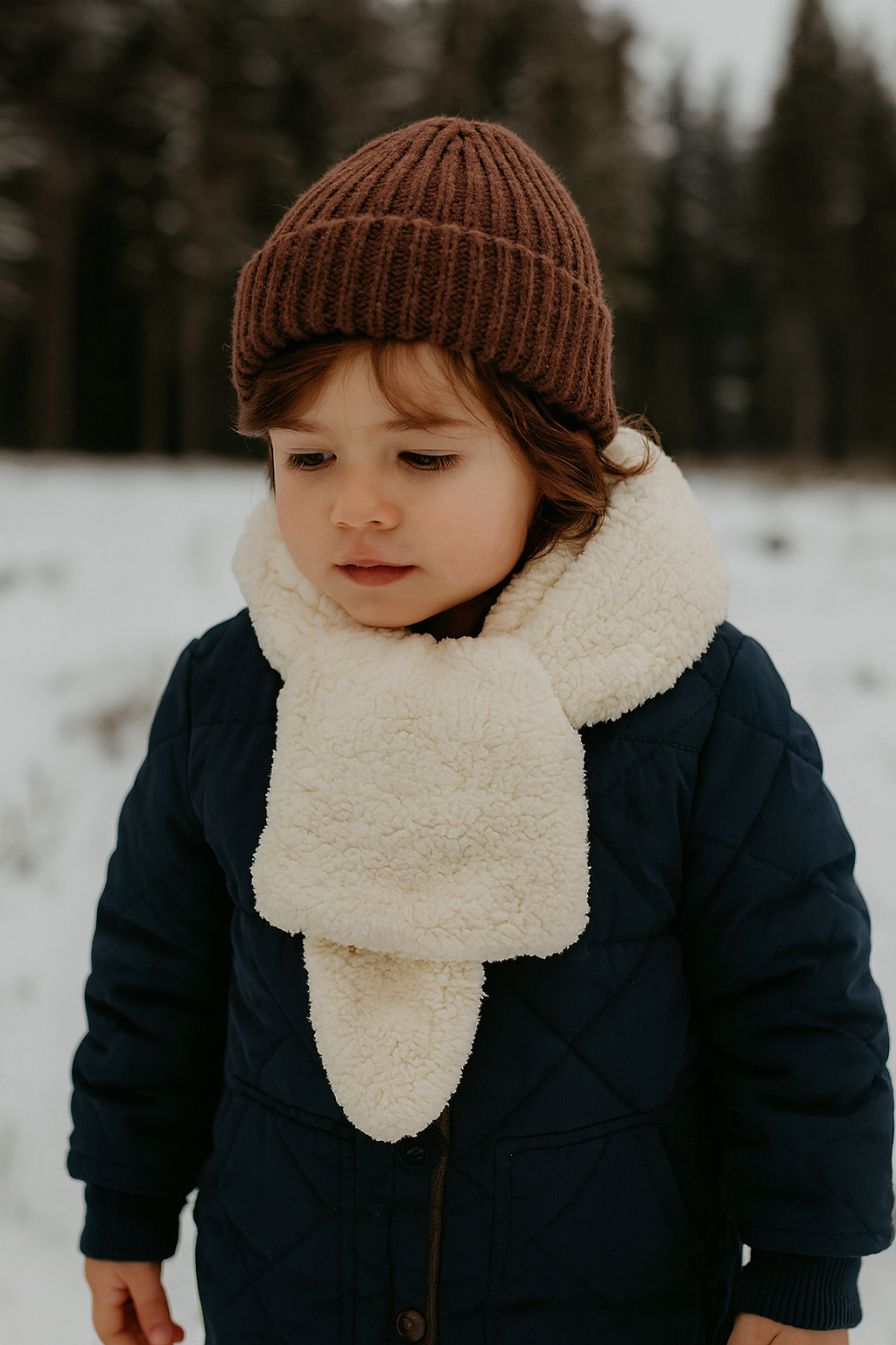 Sjaal teddy ecru Baby/Kind