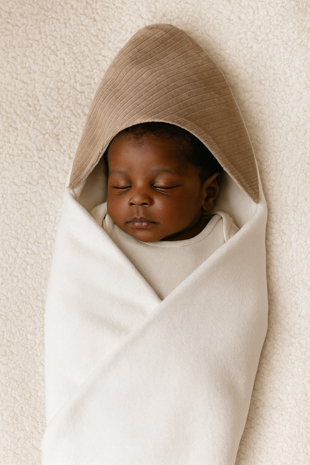 Luxe omslagdoek Rib Taupe